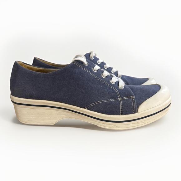 Dansko Veda Sneakers Womens EU 41 US 10 Canvas Platform Vegan Lace-Up Clog Shoe - Picture 4 of 7